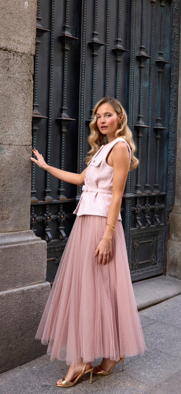 Blush Polka Tulle