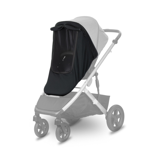 Gray and black stroller with Britax Universal Sun Cover for harsh Australian sun