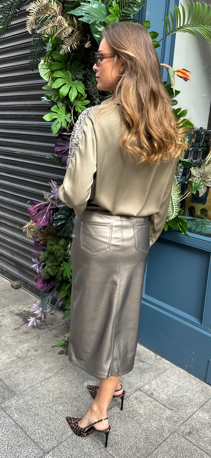Bronze Midi Skirt
