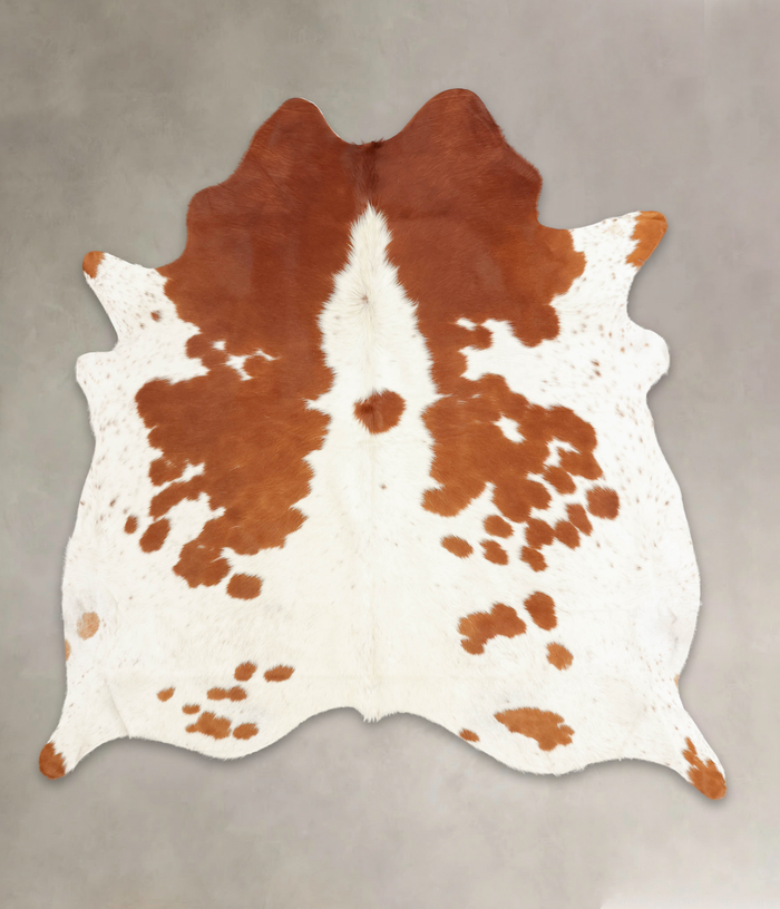 Brown and White Cowhide Rug #B1282