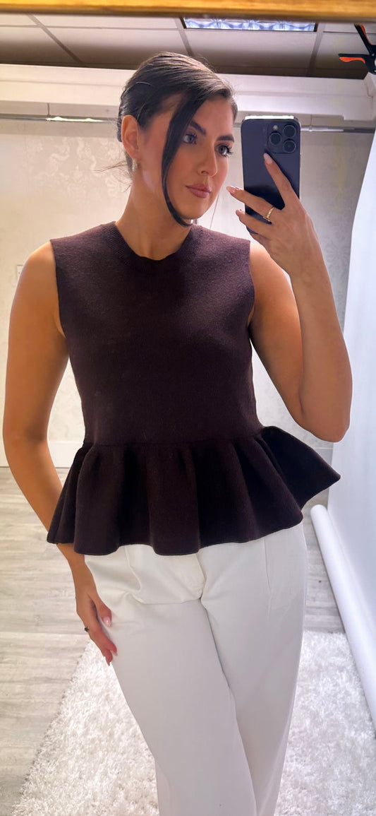 Brown Peplum