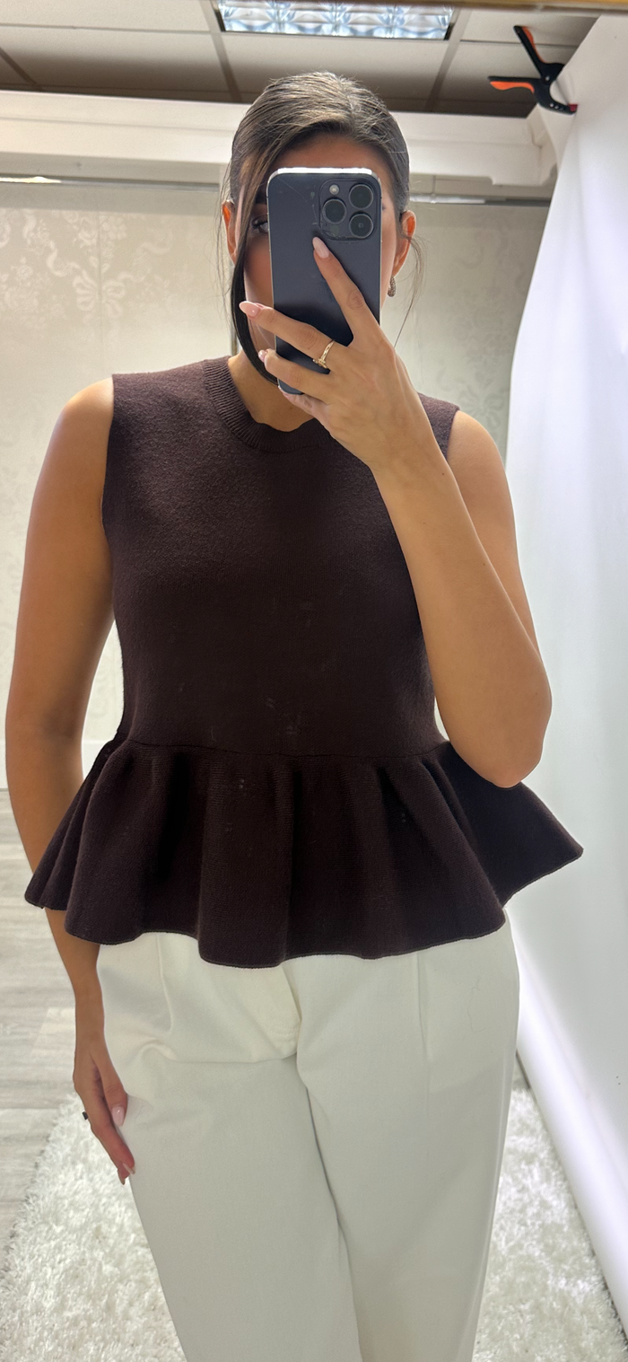 Brown Peplum