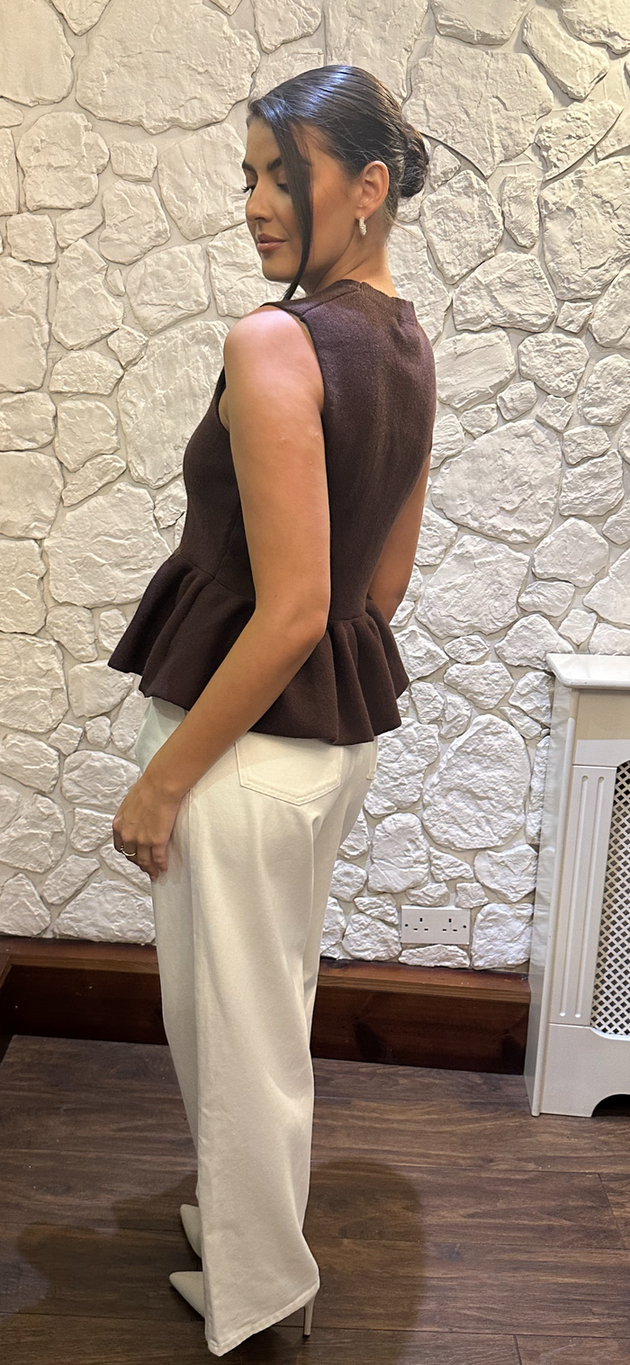 Brown Peplum