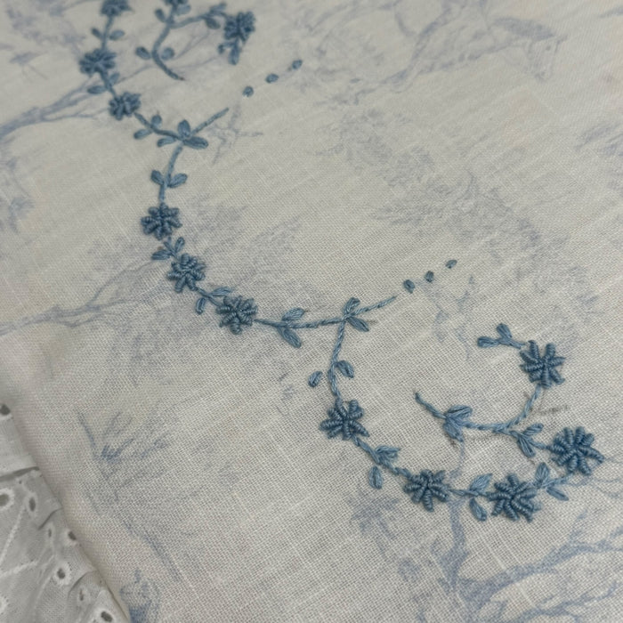 Camron Blue Toile de Jouy Bassinet Pad/Liner 2-piece set