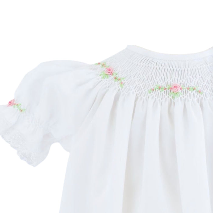 Candice White Handsmocked Bubble