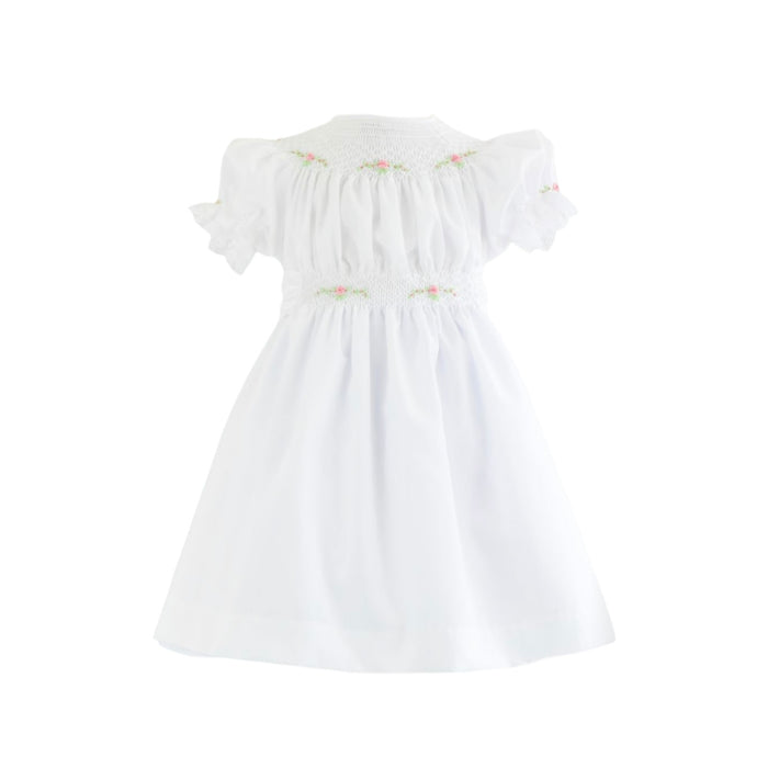 Candice White Handsmocked Dress