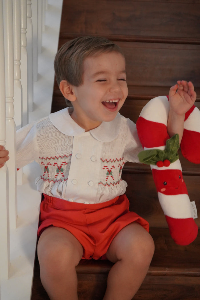 Candy Cane Handsmocked Boy Set