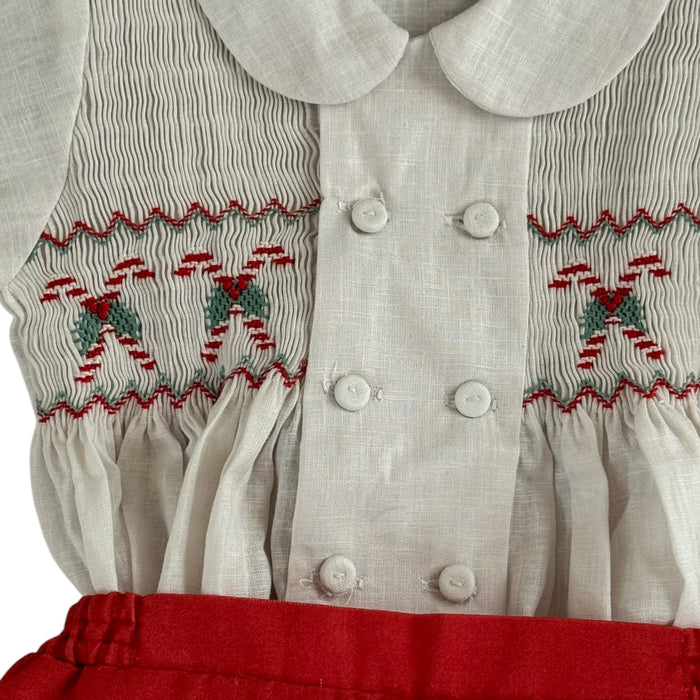 Candy Cane Handsmocked Boy Set