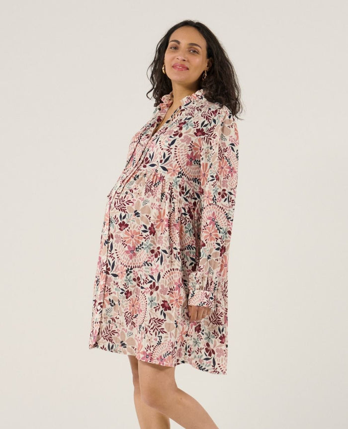 Capucine nursing short shirt dress - Multicolor