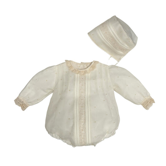 Carlota Long Sleeves Romper with Bonnet