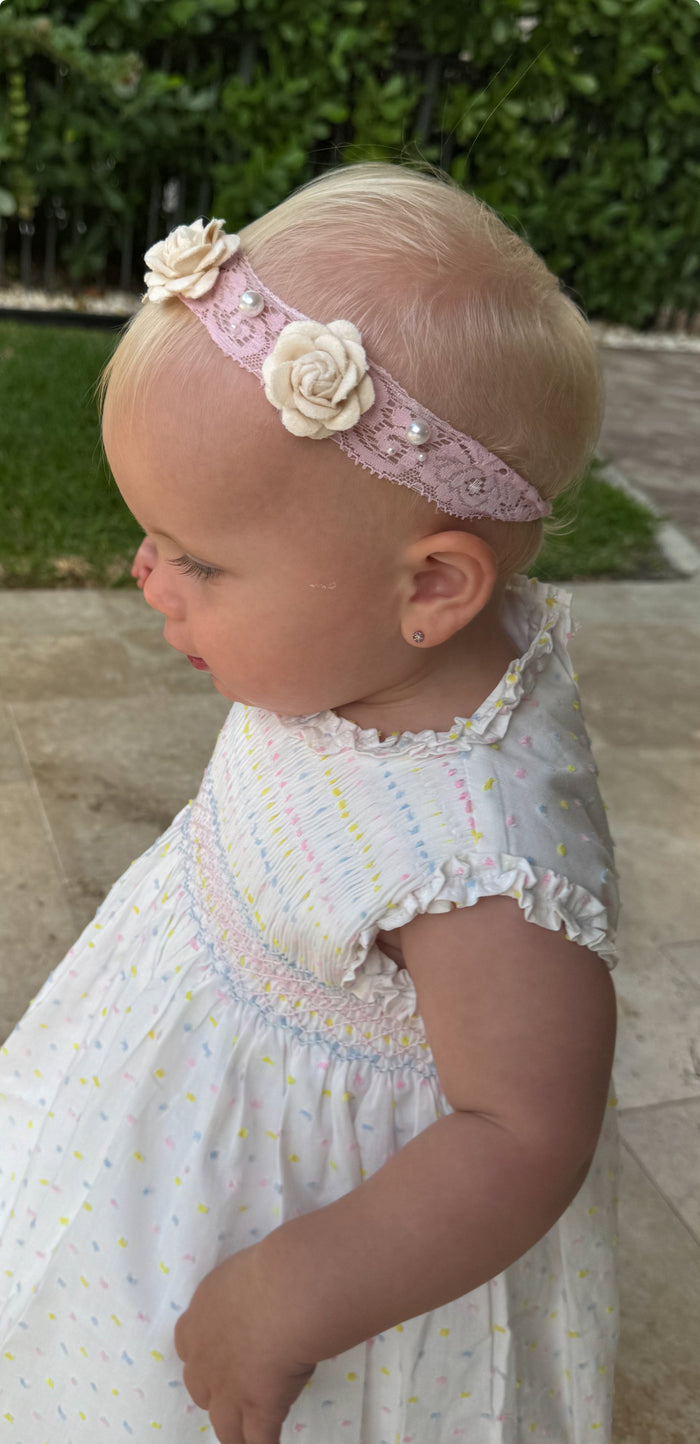 Carolina Colorful Plumetti Swissdot Handsmocked Dress