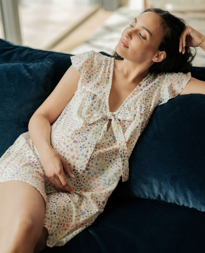 Caroline Maternity and Nursing Nightdress – Multicolour