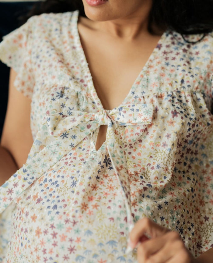 Caroline Maternity and Nursing Nightdress – Multicolour