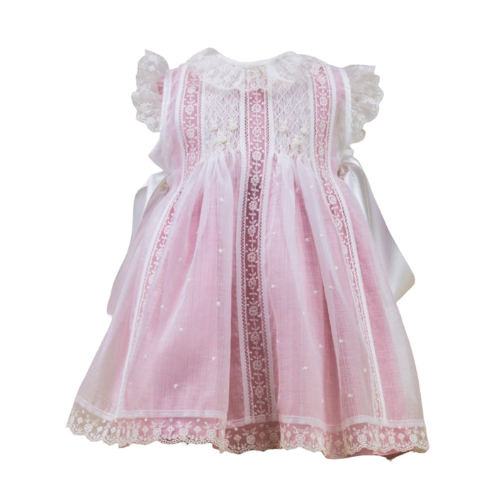 Cassiana Luxe Pink 2-piece Handsmocked Dress