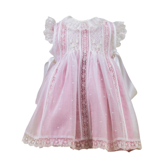 Cassiana Luxe Pink 2-piece Handsmocked Dress
