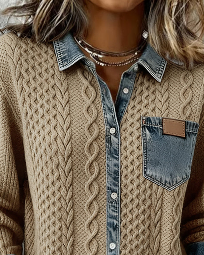 Ceir | Denim Patchwork Shirt