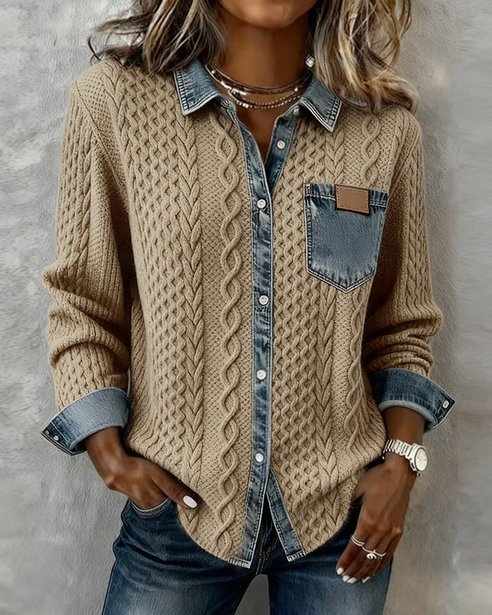 Ceir | Denim Patchwork Shirt