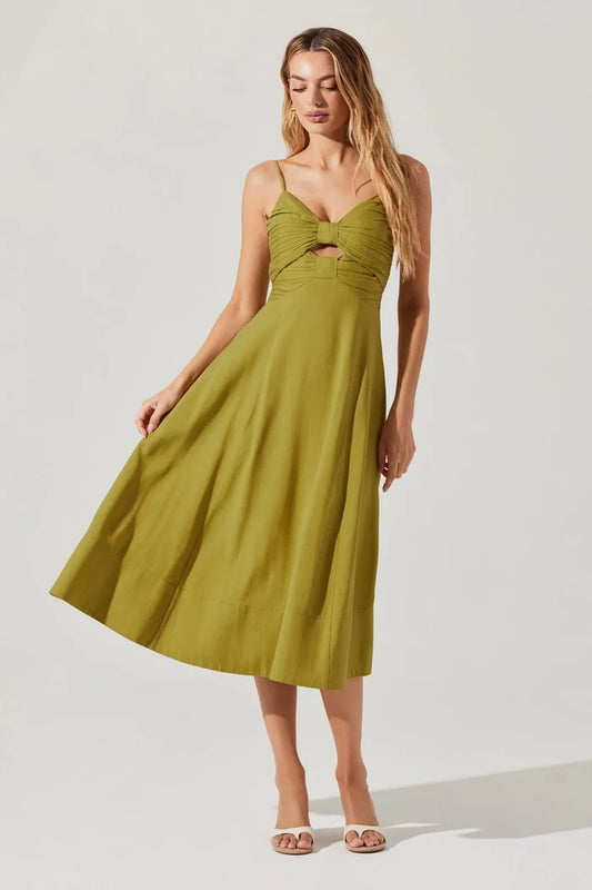 Celina Midi Dress - Chartreuse