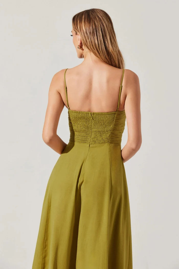 Celina Midi Dress - Chartreuse