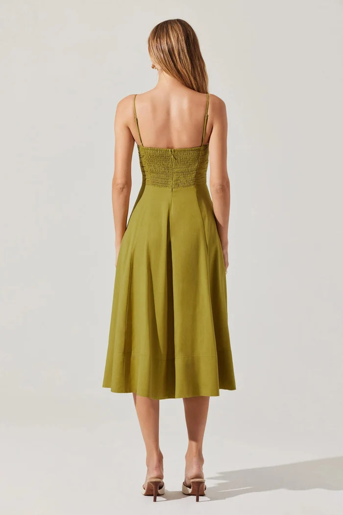 Celina Midi Dress - Chartreuse