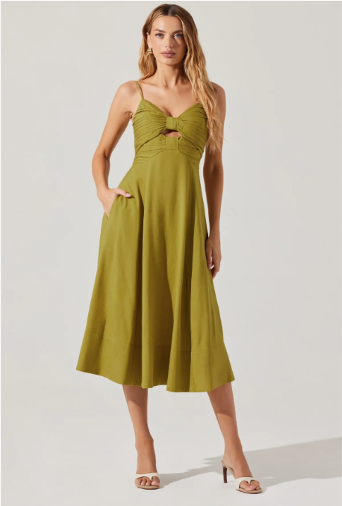 Celina Midi Dress - Chartreuse