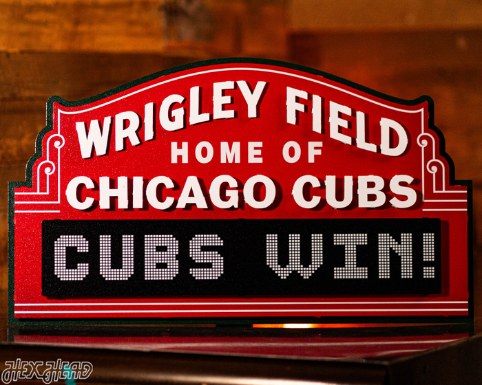 Chicago Cubs Wrigley Field Marquee Metal Wall Art