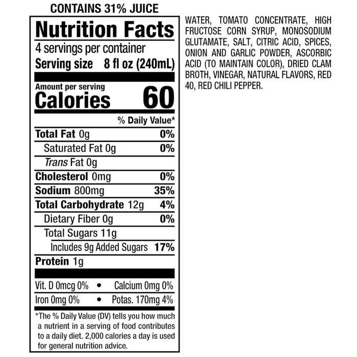 Clamato Tomato Cocktail - 32 oz