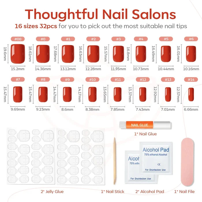 Classic Red【US ONLY】 press on nails MODELONES #