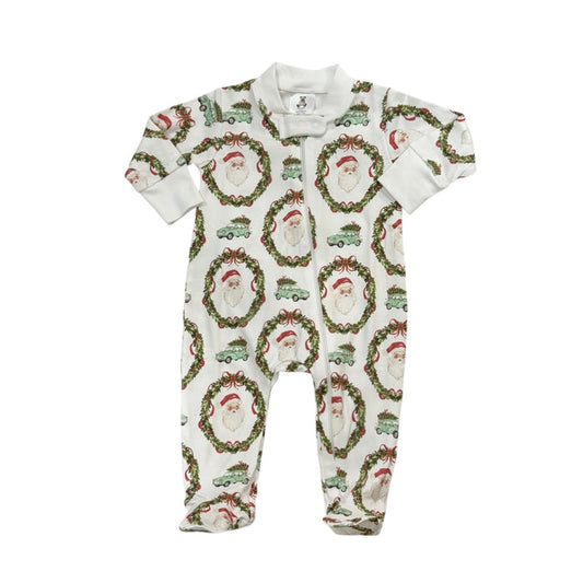 Classic Santa Car Baby Boy Pajamas Footie Babygrow
