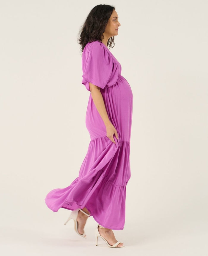 Claudette nursing bohemian maxi dress - Petunia