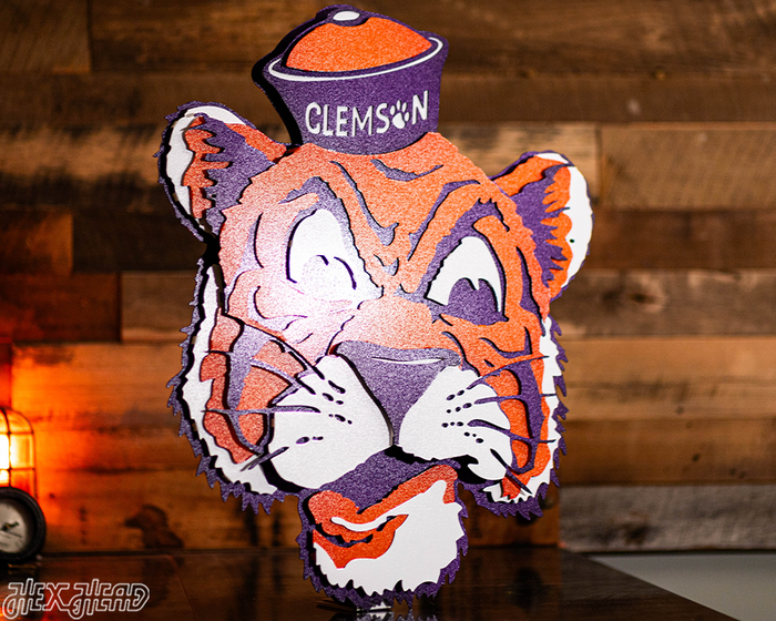 Clemson Retro Tiger from the VAULT, 3D Vintage Metal Wall Art