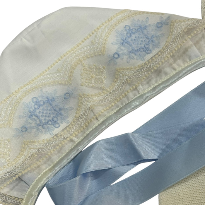 Clotilde Ivory with Light Blue 3-Piece Knitted Set