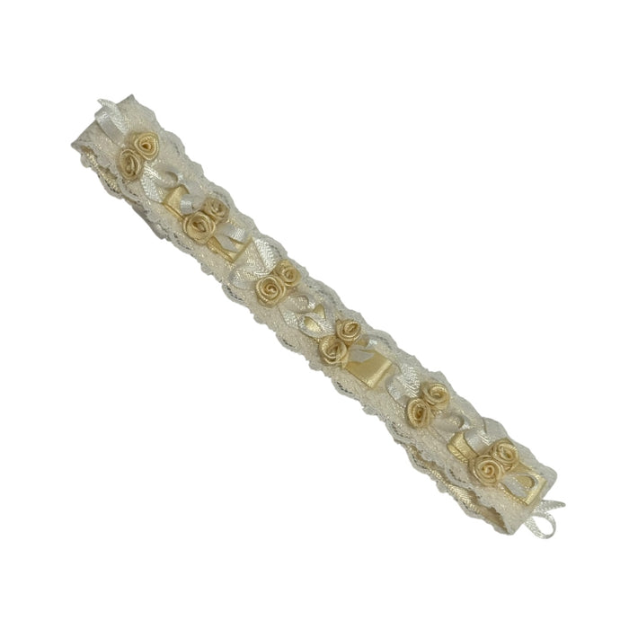 Clotilde Yellow Organza Handmade Flowers HeadWrap