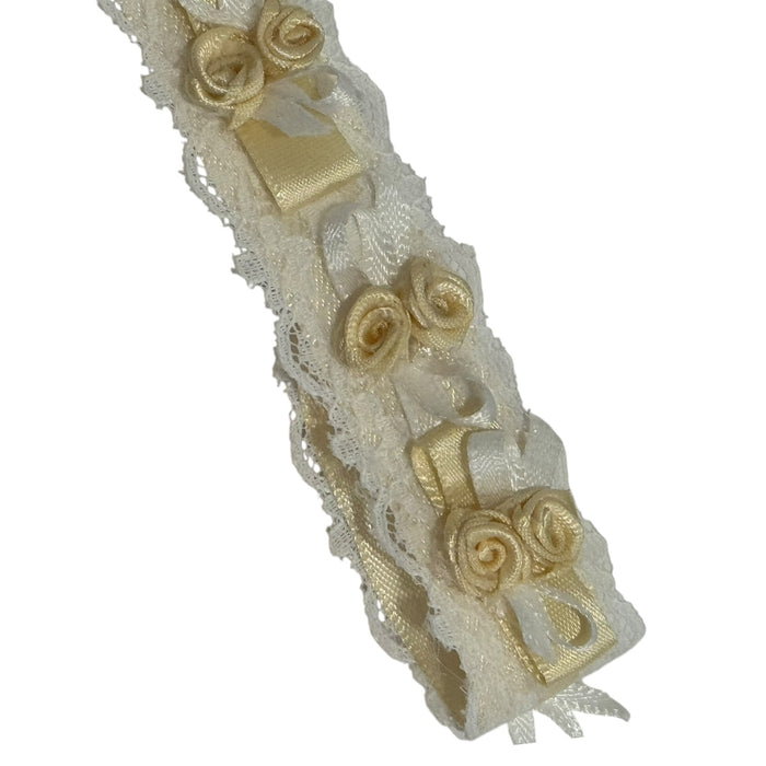 Clotilde Yellow Organza Handmade Flowers HeadWrap