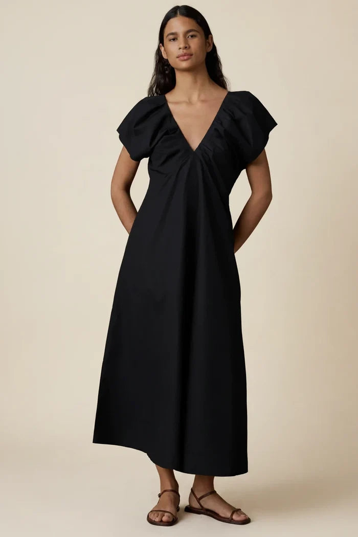 Coastal Poplin Bondhi Dress - Black