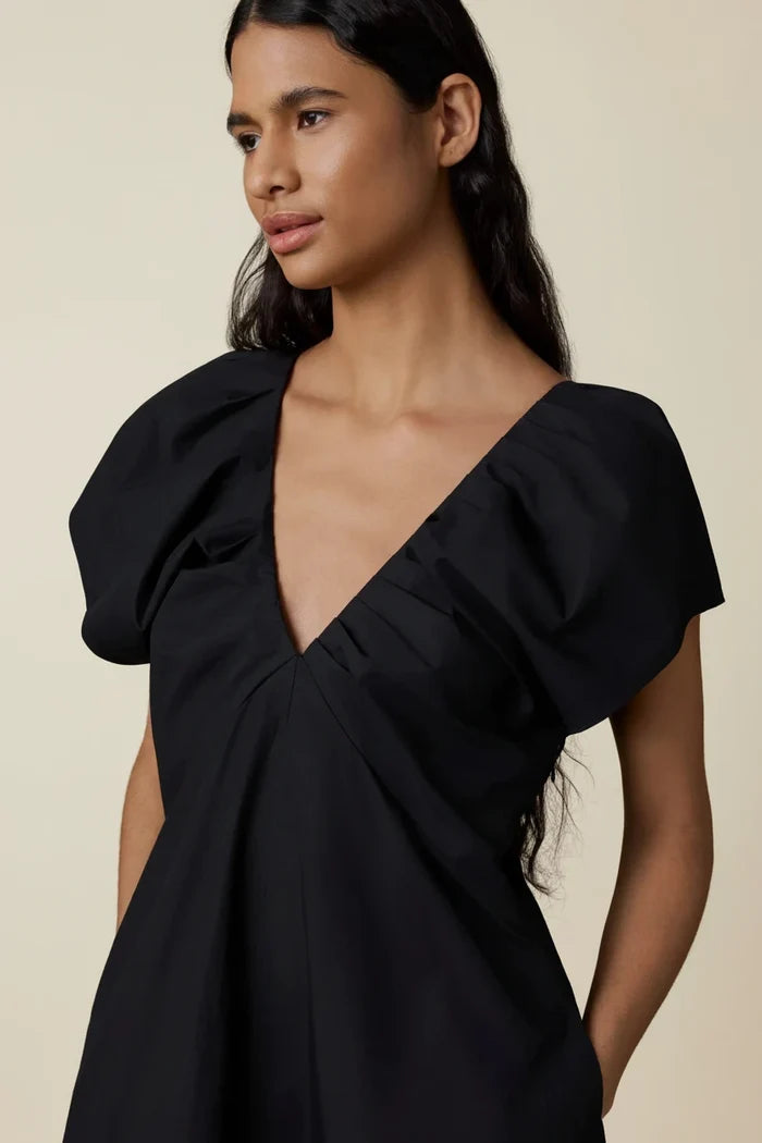 Coastal Poplin Bondhi Dress - Black