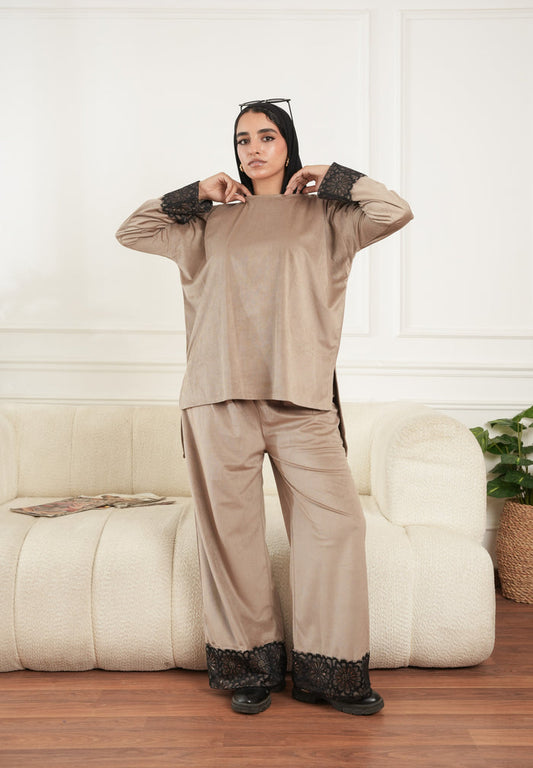 Coffee Set with Lace by Debaj, elegant women’s clothing set
