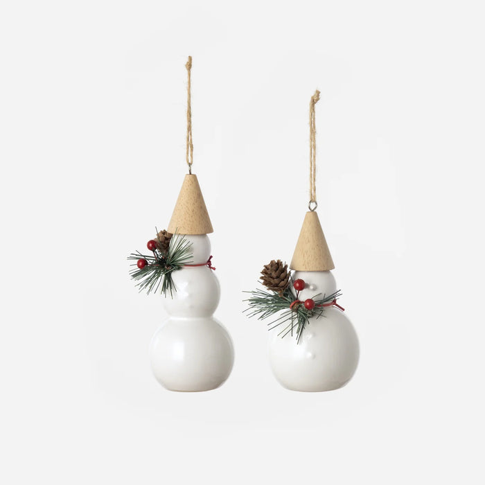 Cone Hat Snowmen Ornaments