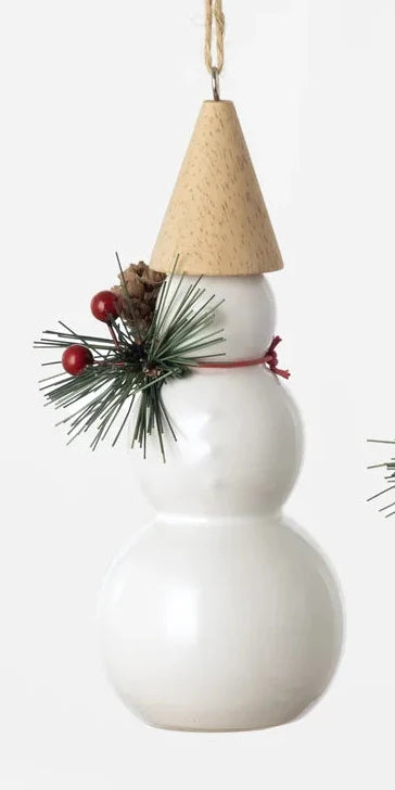 Cone Hat Snowmen Ornaments