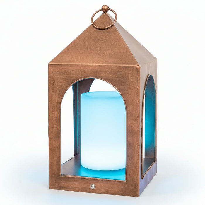 copper finish open air tri-function led lantern
