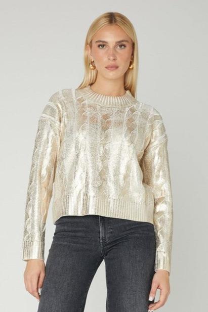 Cory Cotton Blend Sweater - Gold Foil