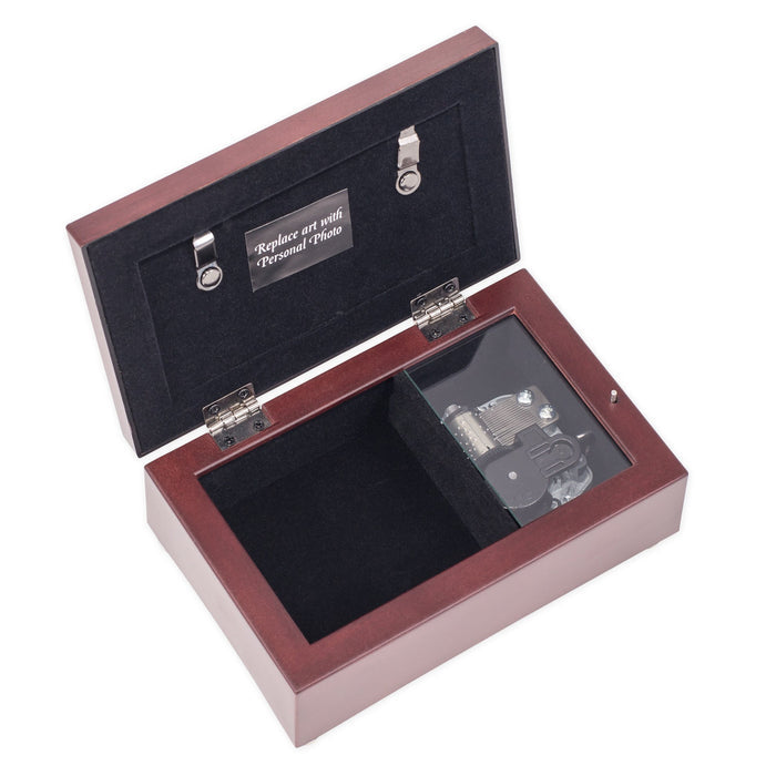 Cottage Garden Family Branches in a Tree Rose Wood Finish Jewelry Music Box Plays Canon in D