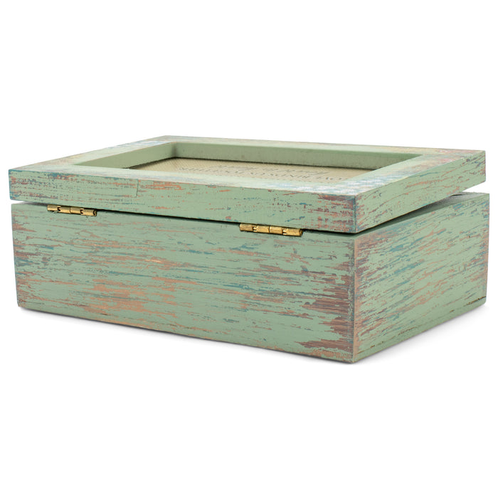 Cottage Garden Loved from The Bottom of My Heart Distressed Wood Jewelry Music Box Plays Tune Wind Beneath My Wings