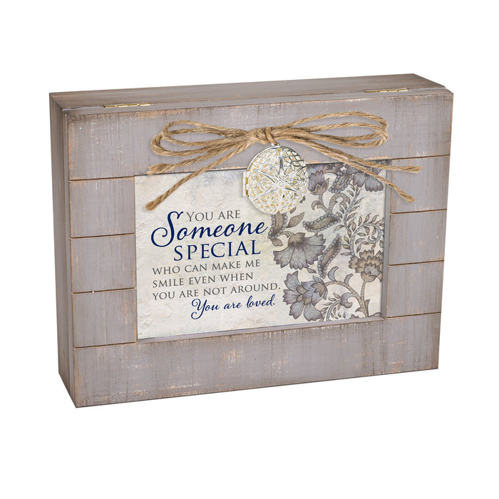 Cottage Garden Special You are Loved Grey Distressed Locket Music Box Plays What a Wonderful World