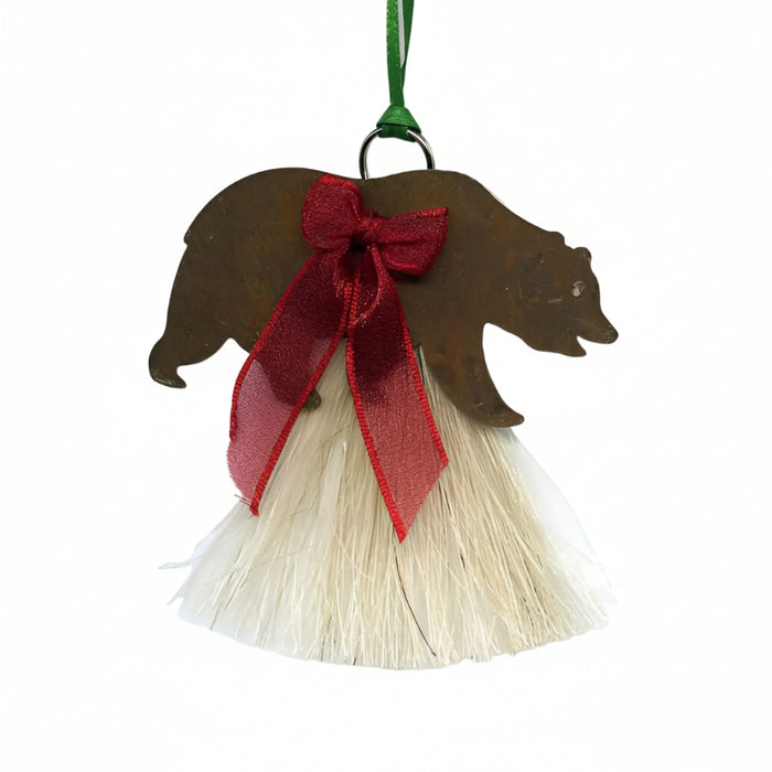 cowboy collectibles natural horse hair bear christmas ornament
