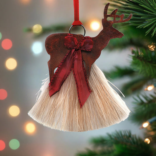 cowboy collectibles natural horse hair deer christmas ornament