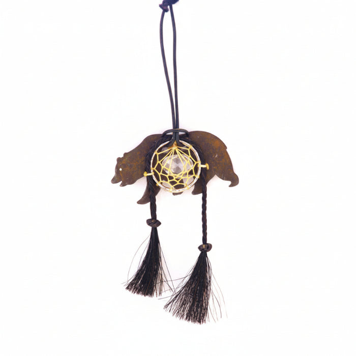 cowboy collectibles natural horse hair grizzly bear dream catcher