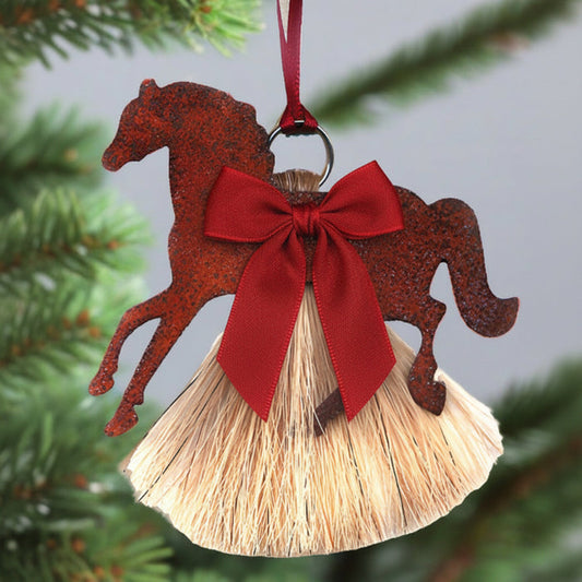 cowboy collectibles natural horse hair pony christmas ornament