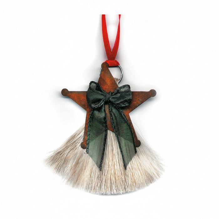 cowboy collectibles natural horse hair star christmas ornament