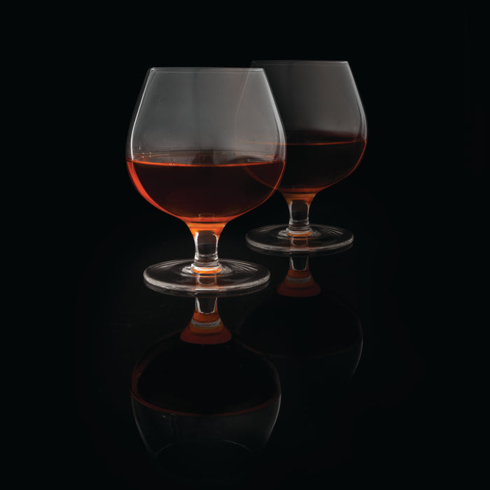 CRYSTAL WINGBACK BRANDY GLASSES
